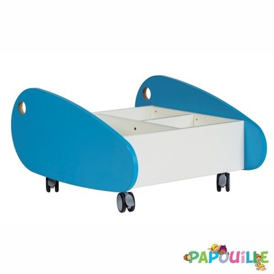 Mobilier - Meuble de rangement scolaire - Bac à album en bois oval bleu